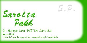 sarolta pakh business card